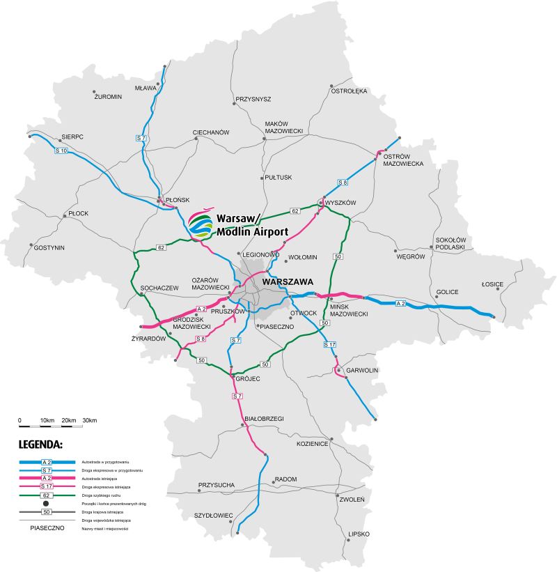  Lokalizacja Lotniska Warszawa/Modlin na tle Województwa Mazowieckiego